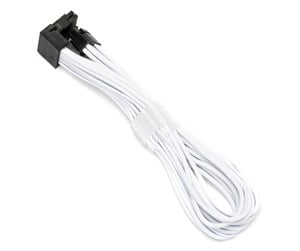 Strømkabel (intern) - DUTZO Sleeved PCI-E 12V-2x6 forlengerkabel - låse stiften ned - Hvit - DSC-PE12V2X6-PD-30-WHT