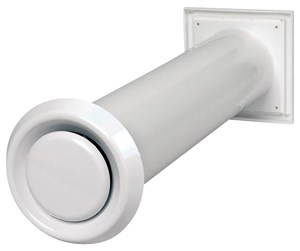 Ventilation - Duka Wall valve with insect net Ø100 mm white - 129921