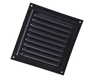 Ventilation - Duka Jalousie grid 150x150 mm black lacquered aluminium - 329193