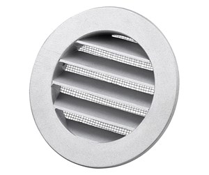 Ventilation - Duka Metal grate Dusav Ø100mm with flange and with fly net aluminium - 112251