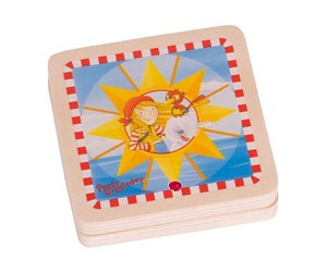 Utendørsleker - Goki Wooden Sundial and Compass Pocket Size - 63909