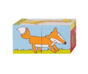 Puslespill - Goki Wooden Block Puzzle Animals 2 pcs. Blokk - 57725