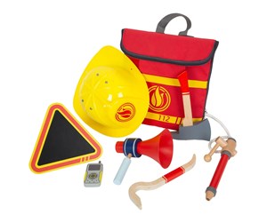 Rollelek - Small Foot - Firefighter Backpack with Wooden Fire Brigade Attributes 8dlg. - 12361