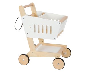 Rollelek - Small Foot - Wooden Supermarket Cart White - 12403