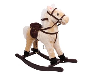 Babyleker - Small Foot - Wooden Rocking Horse Plush Shaggy - 4101