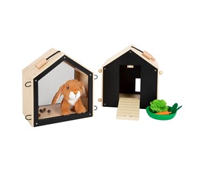 Treleker - Small Foot - Wooden Rabbit Hutch with Rabbit Plush 15 pcs. - 12399