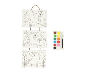 Kreative leker - Wins Holland Canvas Paintings On Rope - Unicorn 3 pcs - PB327