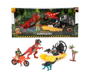 Figurer - World of Dinosaurs Playset - Boat and Motorcycle with Dinosaurs - 37503A