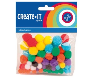 Arts & Crafts - Tilbehør - Haza Witbaard Colored Pompoms 78pcs. - 192320