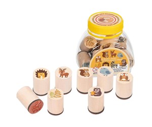 Kreative leker - Goki Wooden Stamp Set Forest Animals 9pcs. - 15570