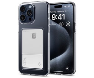 Mobil - Deksel og etui - Spigen Crystal Slot - crystal clear - iPhone 15 Pro - ACS06726