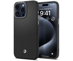 Mobil - Deksel og etui - Spigen Enzo Aramid - matte black - iPhone 15 Pro Max - ACS07044