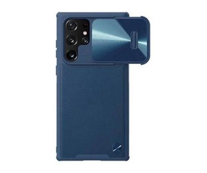 Mobil - Deksel og etui - Nillkin CamShield Leather case for Samsung Galaxy S22 Ultra (Blue) - 6902048247567