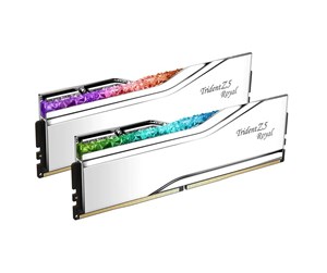 RAM - G.Skill Trident Z5 Royal DDR5-6400 - 32GB - CL32 - Dual Channel (2 pcs) - Intel XMP - Sølv med RGB - F5-6400J3239G16GX2-TR5S