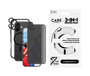 Mobil - Deksel og etui - CARE by PanzerGlass Flagship 3-in-1 Privacy Bundle iPhone 16 Plus - PANZERB1359+P2863+1283