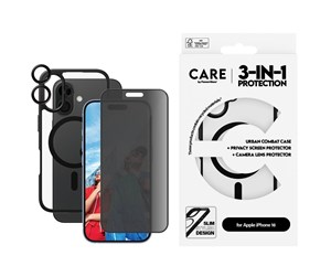 Mobil - Deksel og etui - CARE by PanzerGlass Flagship 3-in-1 Privacy Bundle iPhone 16 - PANZERB1357+P2861+1283