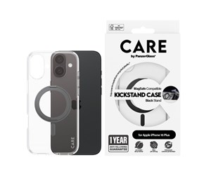 Mobil - Deksel og etui - CARE by PanzerGlass Case Feature Black Kickstand & MagSafe iPhone 16 Plus - PANZER1323