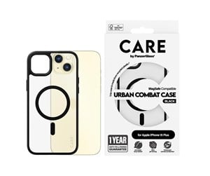 Mobil - Deksel og etui - CARE by PanzerGlass Flagship Case Transparent Urban Combat w. Black MagSafe iPhone 15 Plus - PANZER1427