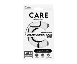 Mobil - Deksel og etui - CARE by PanzerGlass Flagship Case Transparent Urban Combat w. Black MagSafe iPhone 15 Pro - PANZER1426