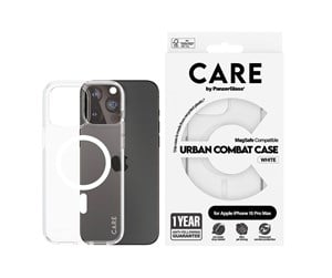 Mobil - Deksel og etui - CARE by PanzerGlass Flagship Case Transparent Urban Combat w. White MagSafe iPhone 15 Pro Max - PANZER1420