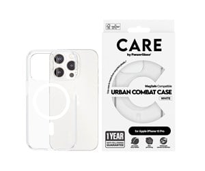 Mobil - Deksel og etui - CARE by PanzerGlass Flagship Case Transparent Urban Combat w. White MagSafe iPhone 15 Pro - PANZER1418