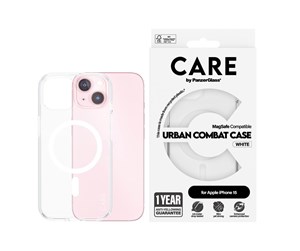 Mobil - Deksel og etui - CARE by PanzerGlass Flagship Case Transparent Urban Combat w. White MagSafe iPhone 15 - PANZER1417