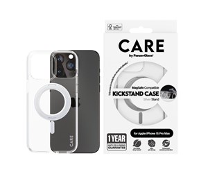 Mobil - Deksel og etui - CARE by PanzerGlass Feature Case Transparent w. Silver Kickstand & MagSafe iPhone 15 Plus - PANZER1416