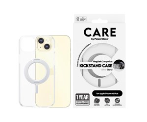 Mobil - Deksel og etui - CARE by PanzerGlass Feature Case Transparent w. Silver Kickstand & MagSafe iPhone 15 Pro Max - PANZER1415