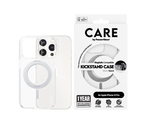 Mobil - Deksel og etui - CARE by PanzerGlass Feature Case Transparent w. Silver Kickstand & MagSafe iPhone 15 Pro - PANZER1414