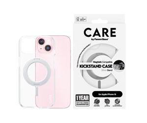 Mobil - Deksel og etui - CARE by PanzerGlass Feature Case Transparent w. Silver Kickstand & MagSafe iPhone 15 - PANZER1413