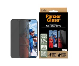 Mobil - Beskyttelsesglass - PanzerGlass Privacy Screen Protector iPhone 16 Pro Max | Ultra-Wide Fit - PANZERP2864