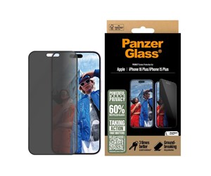 Mobil - Beskyttelsesglass - PanzerGlass Privacy Screen Protector iPhone 16 Plus | Ultra-Wide Fit - PANZERP2863