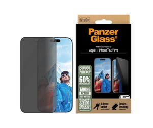 Mobil - Beskyttelsesglass - PanzerGlass Privacy Screen Protector iPhone 16 Pro  | Ultra-Wide Fit - PANZERP2862