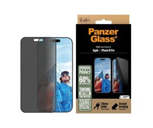 Mobil - Beskyttelsesglass - PanzerGlass Privacy Screen Protector iPhone 16 Pro  | Ultra-Wide Fit - PANZERP2862