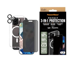 Mobil - Beskyttelsesglass - PanzerGlass 3-in-1 Privacy Protection Bundle iPhone 16 Pro - PANZERB1292+P2862+1284