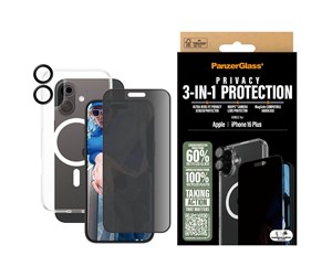 Mobil - Beskyttelsesglass - PanzerGlass 3-in-1 Privacy Protection Bundle iPhone 16 Plus - PANZERB1293+P2863+1283