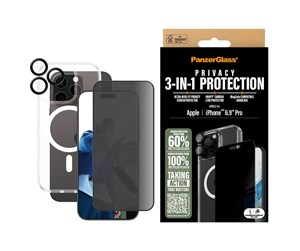 Mobil - Beskyttelsesglass - PanzerGlass 3-in-1 Privacy Protection Bundle iPhone 16 Pro Max - PANZERB1294+P2864+1284