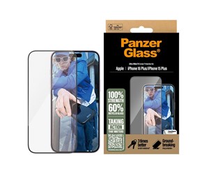 Mobil - Beskyttelsesglass - PanzerGlass Screen Protector iPhone 16 Plus | Ultra-Wide Fit - PANZER2863