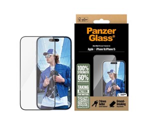 Mobil - Beskyttelsesglass - PanzerGlass Screen Protector iPhone 16 | 15 | Ultra-Wide Fit - PANZER2861