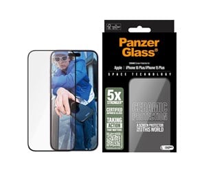 Mobil - Beskyttelsesglass - PanzerGlass Ceramic Screen Protector iPhone 16 Plus | Ultra-Wide Fit - PANZER2855