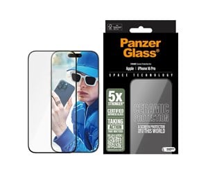 Mobil - Beskyttelsesglass - PanzerGlass Ceramic Screen Protector iPhone 16 Pro  | Ultra-Wide Fit - PANZER2854