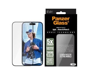 Mobil - Beskyttelsesglass - PanzerGlass Ceramic Screen Protector iPhone 16 | Ultra-Wide Fit - PANZER2853