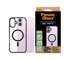 Mobil - Deksel og etui - PanzerGlass HardCase Black MagSafe iPhone 16 Plus - PANZER1303