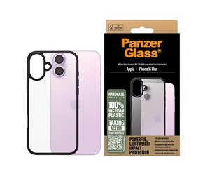 Mobil - Deksel og etui - PanzerGlass HardCase Black iPhone 16 Plus - PANZER1297