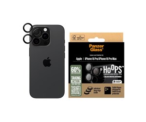 Mobil - Andre tilbehør - PanzerGlass Hoops™ Black Lens Protector iPhone 16 Pro | 16 Pro Max - PANZER1284