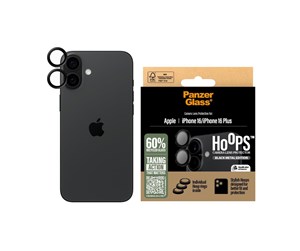 Mobil - Andre tilbehør - PanzerGlass Hoops™ Black Lens Protector iPhone 16 | 16 Plus - PANZER1283