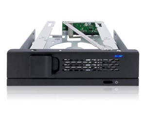 Harddisk - Tilbehør - Icy dock 1x 3.5" SATA 1x 5.25" bay mobile rack fanless keyl - MB171SP-1B