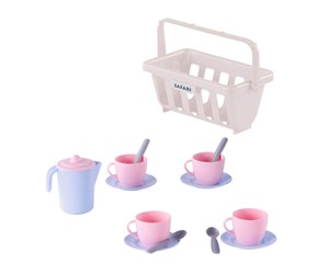 Rollelek - Cavallino Toys Cavallino Crockery in Basket Pink 15 pieces. - 8327SF01