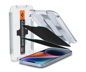 Mobil - Beskyttelsesglass - Spigen Glass tR EZ Fit Transparency Sensor Open Privacy 2 Pack - iPhone 14/13 Pro/13 - AGL03388