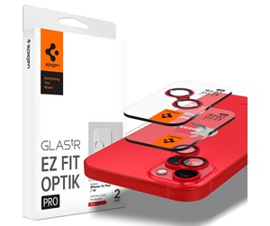 Mobil - Beskyttelsesglass - Spigen Glass EZ Fit Optik Pro 2 Pack - red - iPhone 14/14 Plus - AGL05605